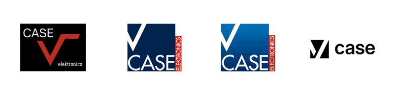 De diverse iteraties van het CASE logo